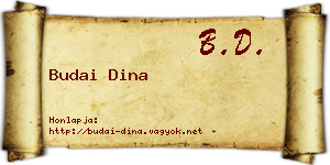 Budai Dina névjegykártya